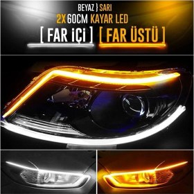 Resim Autowise Far Üstü Kayar LED Açılış Animasyonlu Selamlamalı 60CM 2 Adet 