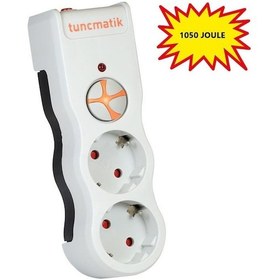 Resim Tunçmatik İkili Akım Korumalı Priz Anahtarlı Beyaz Tsk519021 1050 Joule 