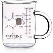 Resim Kafein Molekülü Cam Kahve Kupası - 16 oz İzoleli Borosilikat Kimya Beherli Kulp ve Ölçü ile - Sıcak ve Soğuk İçecekler için Çok Amaçlı Yeniden Kullanılabilir Kahve Kupası - Sadece Elde Yıkama 
