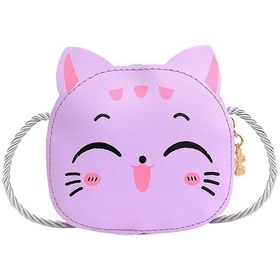 Resim Anaokulu Bebek Yavru Kedi Bozuk Para Çantası - Mor 