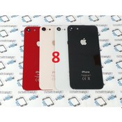 Resim iPhone 8 Arka Pil Kapak Kamera Lensli ( Yazılı Cam) 