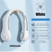 Resim Taşınabilir Boyun Askılı Vantilatör, Soğutma Cihazı 2000mah Beyaz, 