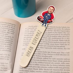 Resim Havalı Adam Karikatürlü Çubuk Kitap Ayracı 