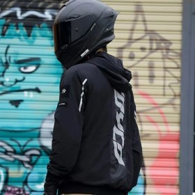 Resim Ebakbak Motosiklet Ve Bisiklet Korumalı Jacket Yağmurluk Polyester Stopwater Sertifika Korumalı Mont Black 
