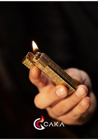 Resim Caka Lighter Petra Titan Gold Benzinli Çakmak - Ckl-068 