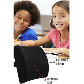 Resim Lux Ortopedik Sırt Minderi Araç Koltuk Sandalye Bel Yastığı Bel Desteği Bel Minderi Bel Minderi 