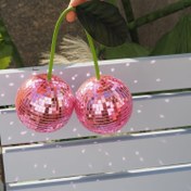 Resim Disco Topu Yeni Kiraz Disco Ayna Topu Asılı Işığı Yansıtır DJ Kulüp Sahne Bar Parti Düğün Tatil Dekorasyonu Ev Kiraz Dekoru (9.91cm, Pembe) 