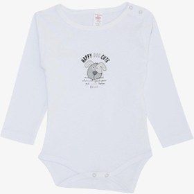 Resim Breeze Erkek Bebek Çıtçıtlı Zıbın Body Sevimli Köpekçik Baskılı 9 Ay-3 Yaş, Beyaz Beyaz 