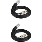 Resim Çift Çift Rca Erkek Fişi Xlr 3 Pin Erkek Ses Kablosu Y-Sprıtter Adaptörü Siyah (Yurt Dışından) 