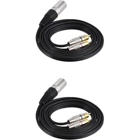 Resim Çift Çift Rca Erkek Fişi Xlr 3 Pin Erkek Ses Kablosu Y-Sprıtter Adaptörü Siyah (Yurt Dışından) 