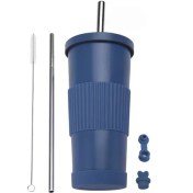 Resim Dilele Paslanmaz Çelik Inci Süt Çay Bardağı/pipet Yalıtım Bardağı, DL068 (Yurt Dışından) 