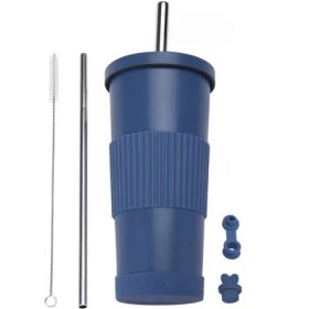 Resim Dilele Paslanmaz Çelik Inci Süt Çay Bardağı/pipet Yalıtım Bardağı, DL068 (Yurt Dışından) 