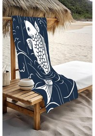 Resim Dijital Baskı Plaj Deniz Havlusu Balık Desenli Peştamal Hvl0229 Renkli 