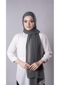 Resim Hürrem Bone Antrasit Pratik Hazır Geçmeli Şal Şifon Kumaş Hijab Bone 3009 25 