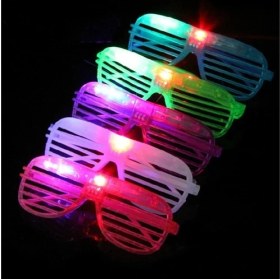 Resim LED Işıklı Renkli Panjur Gözlük 12 Adet 