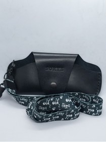 Resim sorte store Hakiki Deri El Yapımı Crazy Siyah Unisex Gözlük Kılıfı ve Askısı 