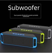Resim "çift Kablosuz Bağlantı Ve Radyo Özellikli Sc208 Taşınabilir Bluetooth Hoparlör" 