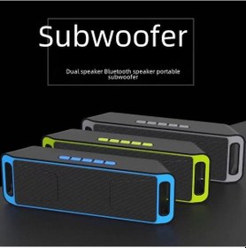 Resim "çift Kablosuz Bağlantı Ve Radyo Özellikli Sc208 Taşınabilir Bluetooth Hoparlör" 