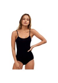 Resim Kadın Siyah İp Askılı Kancalı Çıtçıtlı Body 6'lı Paket 001 