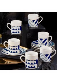 Resim Güral Camelia 12 Parça 6 Kişilik Kahve Takımı Lacivert 62501 4875354 