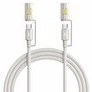 Resim Bix T2IN1C 240W LED Fener ve Alevsiz Çakmak Fonksiyonlu Type-C to Type-C 1.2 M Gri Şarj ve Data Kablosu 