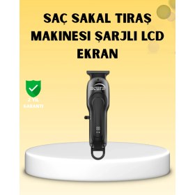 Resim Profesyonel Tıraş Makinesi LCD Ekranlı Turbo Mod ve Güçlü Motor 