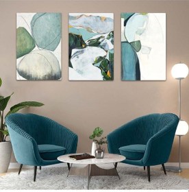 Resim Soyut Desen 3'lü Mdf Tablo Set 