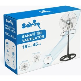 Resim Tkç 3in1 Kullanım 18 Inç 45 cm Sanayi Tipi Ayaklı Vantilatör 5-Metal Pervane 3-Kademe Hız 7 
