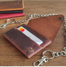Resim Sumerian Leather Craft Minimalist Deri Cüzdan 