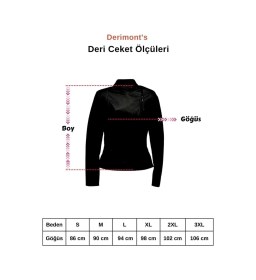 Resim Deriwork Hakiki Deri Gri Kadın Kürk Ceket Mont %100 Orijinal Deri Gri 
