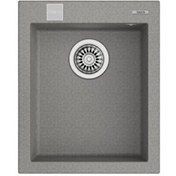 Resim ForSquare 34.40 TG Tek Hazneli Tezgah Üstü - Tezgaha Sıfır Ston Grey Granit Eviye Teka