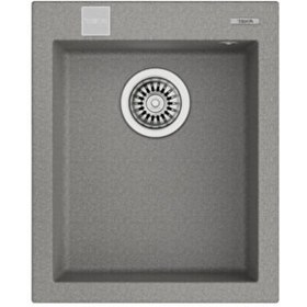 Resim ForSquare 34.40 TG Tek Hazneli Tezgah Üstü - Tezgaha Sıfır Ston Grey Granit Eviye 