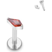 Resim İherag23 Astm F136 Titanyum Piercing Küpe, Dudak, Kulak, Burun Ve Göbek İçin, Cz Süslemeli, Daith Ve Tragus Uyumlu İmitasyon Rodyumlu Whıte 