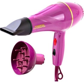 Resim Powertec TR-501+Renkli Difüzör Hacimlendirici Başlıklı Profesyonel Saç Kurutma ve Fön Makinesi Mor Renk 