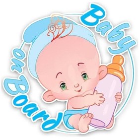 Resim Arabada Bebek Var 18Cm Etiket Yapıştırma 
