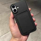 Resim Basit Siyah Buzlu Büyük Delikli Kart Tutucu Düşmeye Karşı Mobil Telefon Kılıfı, iPhone16 15 14 13 12 11 Pro Plus Max Serisi için Uygun, Arkadaşlar İçin Bir Doğum Günü Hediyesi 