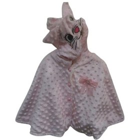 Resim Degar Kız Çocuk Yumuşak Pembe Pelerin 