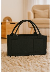 Resim Yunusoğlu Home Siyah Keçe Anne Bebek Bakım Çantası Krem Yenidoğan İçin Organizer Düzenleyici Siyah 