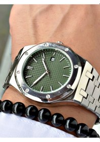 Resim Özel Premium Lüks Seri Eşref Tek Saat Modeli Metal Kordon Takvimli Erkek Kol Saati-bileklik Hediyeli Yeşil 