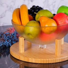 Resim Bambum Kuga Cam Kapaklı Ayaklı Kek Fanusu 30 CM 