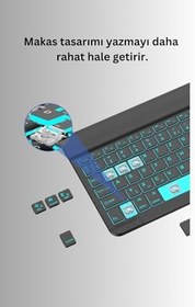 Resim Qpen iPad 10.2 (7.nesil) ile Uyumlu İnter Klavyeli Tablet Kılıfı 