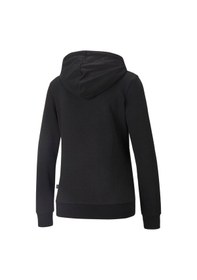 Resim Puma Ess+ Metallic Logo Hoodie Kadın Sweatshırt Siyah Siyah 