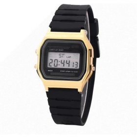 Resim Hanyang Yeni Altın Kauçuk LED Metal Şok Spor Erkek Saatler Kadın Elektronik Dijital Ekran Retro Tarzı Saat Erkek Relogio Masculin Reloj Hombre Homme (Yurt Dışından) 