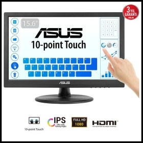 Resim Asus VT169HE 15.6" 5ms, 60hz, Dokunmatik, Hdmı, D-Sub, Düşük Mavi Işık, Freesync, IPS Panel Monitör 