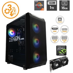 Resim ZENON RAKS TR104 Ryzen 5 5600 16GB 1TBSSD RTX3050 FreeDOS Gaming Masaüstü Bilgisayar 