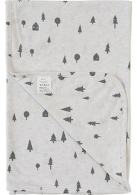 Resim Boumini Penye Battaniye Çift Katlı Doğal Pamuk Çam Ormanı Çok Renkli 