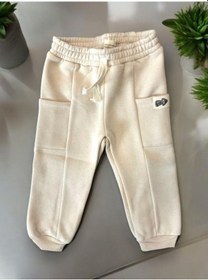 Resim Zekids Çocuk 3 İplik Şardonlu Eşofman Alt-14209 Krem 