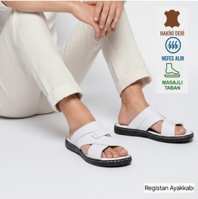 Resim Registan Shoes HAKİKİ KALİTELİ DERİ- TOMMY VERCCETTI TERLİK - SANDALET - PARMAK ARASI- MASAJ TABAN 