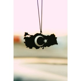 Resim Mufamet Araba Süsü Metal Türkiye Haritası Dikiz Aynası Süsü Oto Aksesuar 