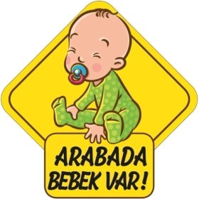 Resim Lidyahan Store Major Selection Arabada Bebek Var Araba Stickeri 15X15CM 